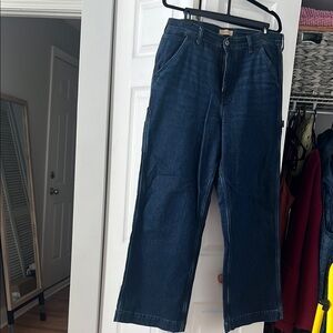 Dark Blue Wide-Leg Jeans